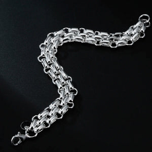 925 Sterling Silver Geometric Bracelets for Couples