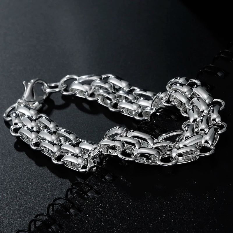 925 Sterling Silver Geometric Bracelets for Couples