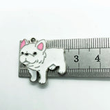 Enamel Bulldog Metal Charm Pet Dog Jewelry DIY Pendant