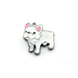 Enamel Bulldog Metal Charm Pet Dog Jewelry DIY Pendant