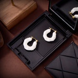 925 Sterling Silver Geometric Resin Party Earrings for Women