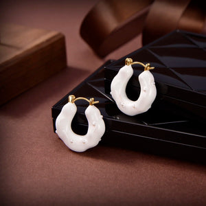 925 Sterling Silver Geometric Resin Party Earrings for Women
