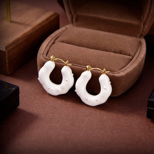 925 Sterling Silver Geometric Resin Party Earrings for Women