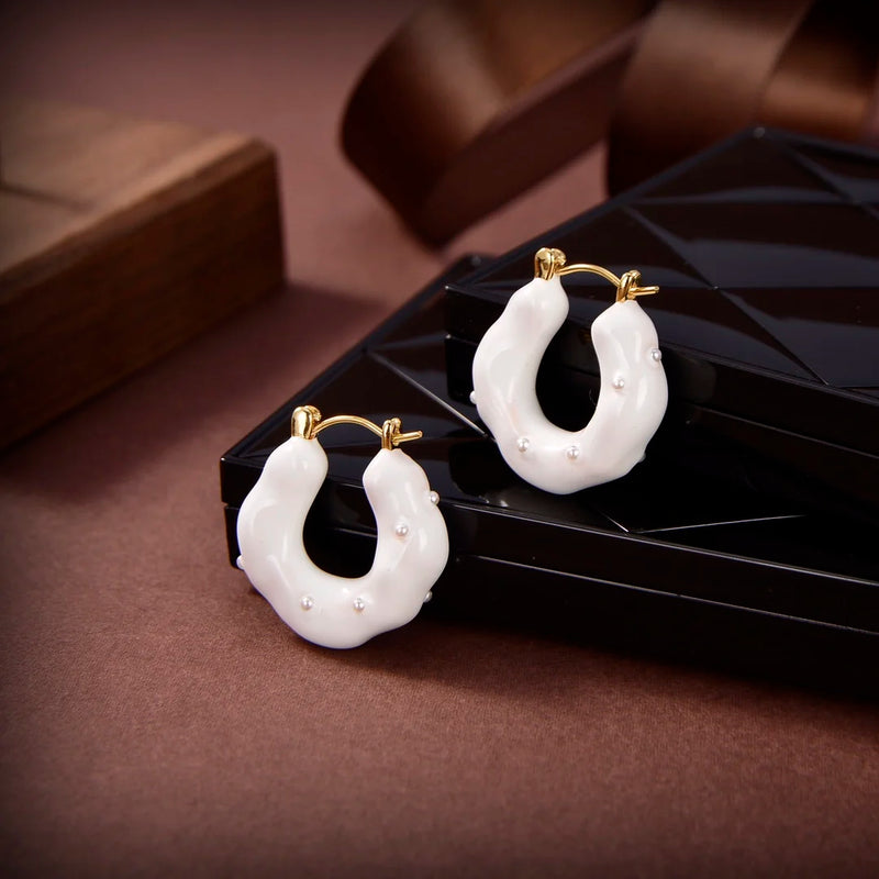 925 Sterling Silver Geometric Resin Party Earrings for Women