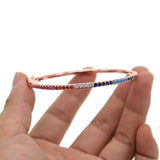 Colorful Zircon Bangle & Bracelet for Girls - 56-58mm