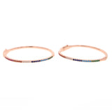 Colorful Zircon Bangle & Bracelet for Girls - 56-58mm