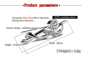 925 Sterling Silver Zircon Inlaid Brooch Charm Jewelry for Women