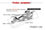 925 Sterling Silver Zircon Inlaid Brooch Charm Jewelry for Women