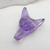 Amethyst Wolf Head Pendant Bead Semiprecious Stone Jewelry