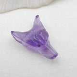 Amethyst Wolf Head Pendant Bead Semiprecious Stone Jewelry