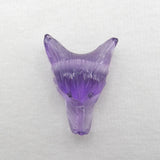 Amethyst Wolf Head Pendant Bead Semiprecious Stone Jewelry