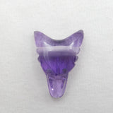 Amethyst Wolf Head Pendant Bead Semiprecious Stone Jewelry