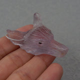 Amethyst Carved Wolf Head Pendant Beads