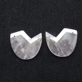 Rose Quartz Earrings, Handmade Jewelry Beads, DIY Supply 26x24x6mm