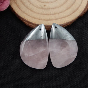 Rose Quartz Natural Earring Beads Handmade DIY Supply Jewelry