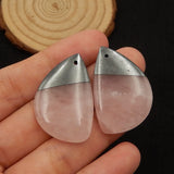 Rose Quartz Natural Earring Beads Handmade DIY Supply Jewelry