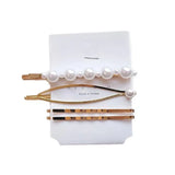 Pearl Hairpin Set Retro Hand Clip Kids Metal Clip