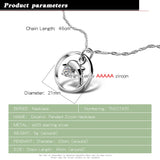 Women's Zircon Necklace 925 Sterling Silver Dolphins Pendant