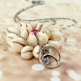 Women's Zircon Necklace 925 Sterling Silver Dolphins Pendant