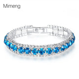 Roman Crystal Heart Chain Bracelet - Wedding Jewelry