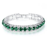 Roman Crystal Heart Chain Bracelet - Wedding Jewelry