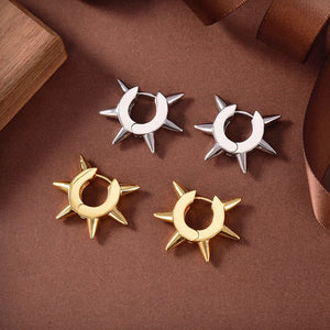 Pure 925 Sterling Silver Punk Nail Earrings