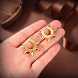 Pure 925 Sterling Silver Punk Nail Earrings