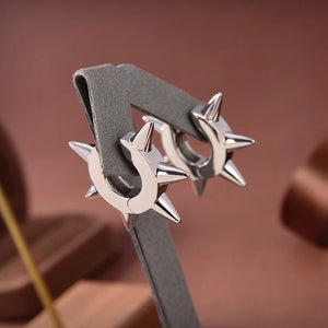 Pure 925 Sterling Silver Punk Nail Earrings