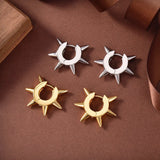 Pure 925 Sterling Silver Punk Nail Earrings