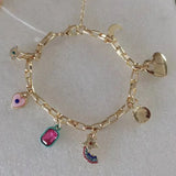 Geometric Moon Crystal Rainbow Love Bracelet