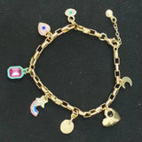 Geometric Moon Crystal Rainbow Love Bracelet