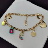 Geometric Moon Crystal Rainbow Love Bracelet