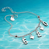 925 Sterling Silver Heart Anklet - Perfect Gift for Girlfriend