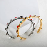 Colorful Bejeweled Bracelet Bangle Series Stainless Steel Waterproof Crystal