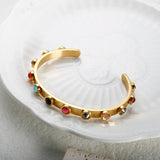 Colorful Bejeweled Bracelet Bangle Series Stainless Steel Waterproof Crystal