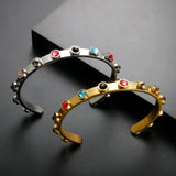 Colorful Bejeweled Bracelet Bangle Series Stainless Steel Waterproof Crystal