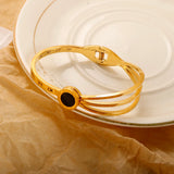 Roman Numerals Bangle Set for Women Stainless Steel Charm Cuff Bracelets