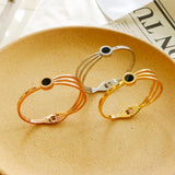 Roman Numerals Bangle Set for Women Stainless Steel Charm Cuff Bracelets