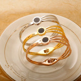 Roman Numerals Bangle Set for Women Stainless Steel Charm Cuff Bracelets