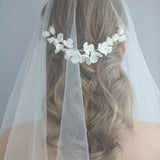 Porcelain Flower Bridal Hair Comb for Wedding Prom