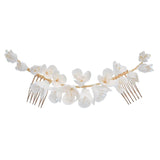 Porcelain Flower Bridal Hair Comb for Wedding Prom