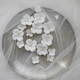 Porcelain Flower Headpieces Pearl Hairpins Wedding Bridal Accessories
