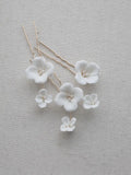 Porcelain Flower Headpieces Pearl Hairpins Wedding Bridal Accessories