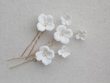 Porcelain Flower Headpieces Pearl Hairpins Wedding Bridal Accessories