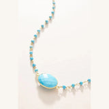 Porcelain Pink Crystal Necklace Charm Collier Bohemian Accessories