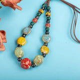 Porcelain Rose Retro Ceramic Beads Gift Necklace