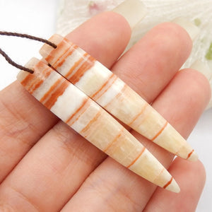 Pork Stone Gemstone Women Earrings - Charms Long Earrings Gift Gem 48x8x4mm