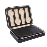 Portable Travel Watch Box PU Leather Zipper Storage Case Organizer