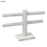 2 Layers Earring Jewelry Display Rack Velvet Bracelet Watch Storage Holder