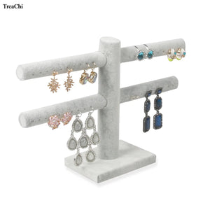 2 Layers Earring Jewelry Display Rack Velvet Bracelet Watch Storage Holder